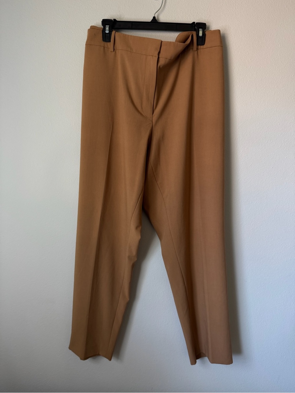 Calvin Klein Womens 22W Tan Wide Leg Career Pants Stretch Dress Trousers